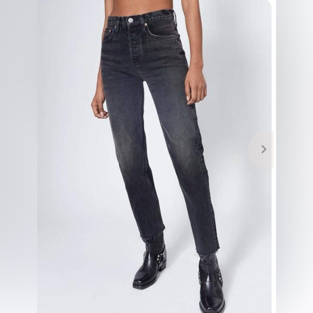 Re/Done Stove Pipe 100% cotton Vintage Levi’s Black Jeans Size 23